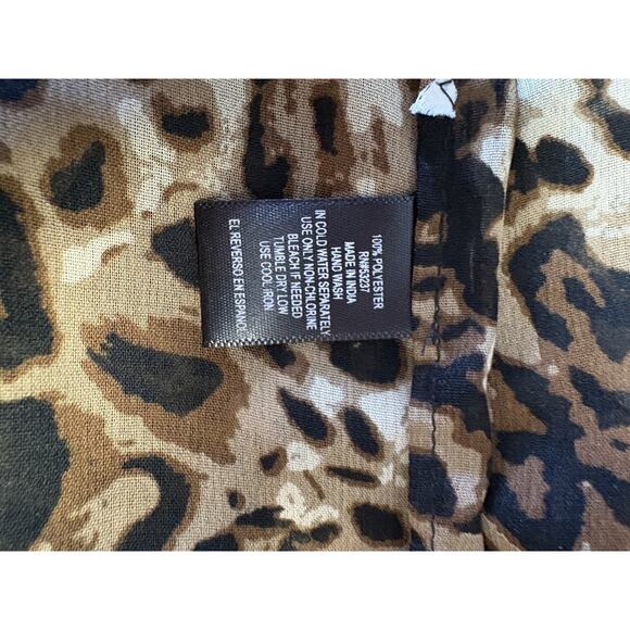 MLLE Gabrielle Animal Print Dress 2X XXL Cover Up Sheer Long Sleeve V Neck - Picture 11 of 12